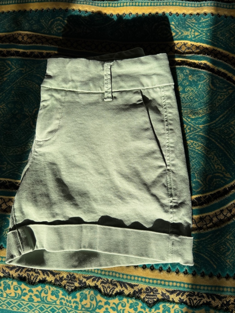 Women's light khaki/Mint Green Casual Shorts